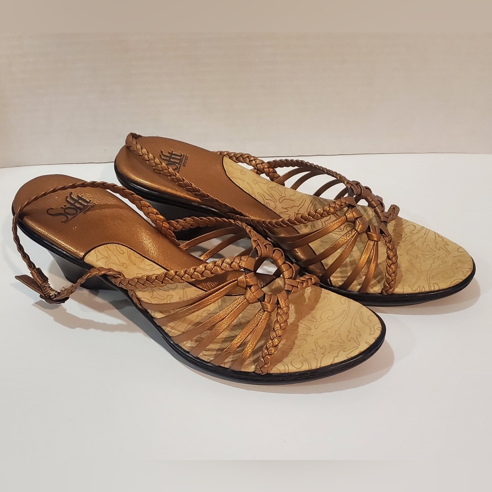 Sofft Gold Slingback Wedge Sandal, Size 10M, NWB